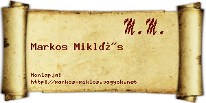 Markos Miklós névjegykártya