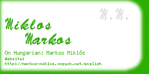 miklos markos business card